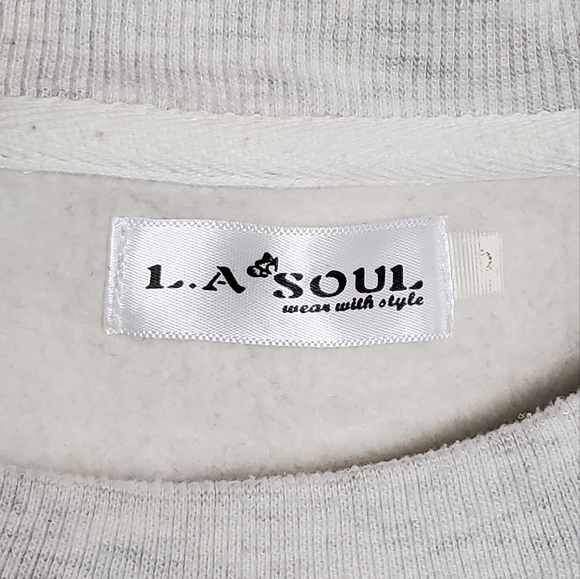 LA SOUL Crewneck All-over Cactus Print Cotton Blend Fleece Sweatshirt Size S/M - Picture 5 of 8